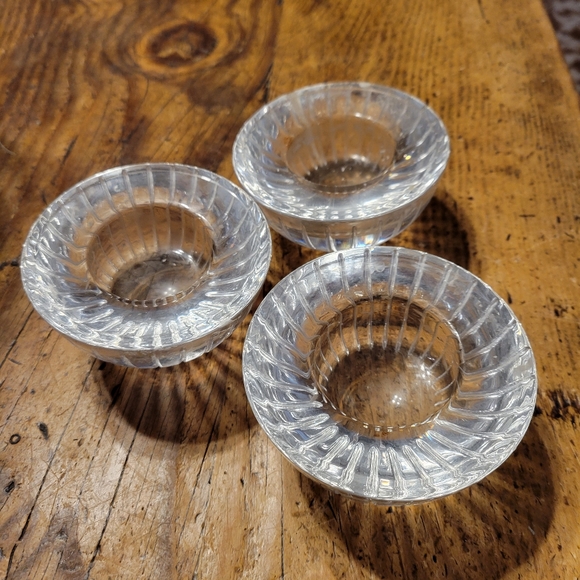 Vintage Set of 3 Crystal Candlestick Holders - Picture 2 of 4